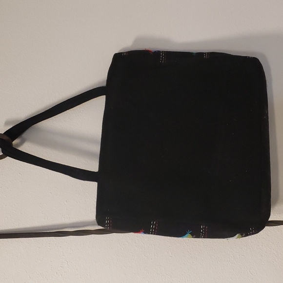 Vintage LuLu Guinness tote bag little birds & flower black - Picture 5 of 12